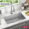 Lavabo de cocina con un receptáculo de acero inoxidable de 30" de montaje bajo encimera con accesorios